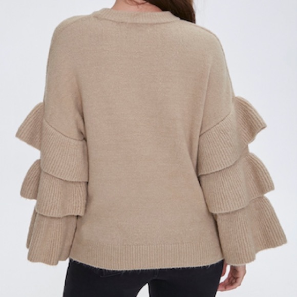 Tiered flounce sweater top - Picture 7 of 9